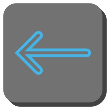 Ok sol yuvarlak kare vektör simgesi