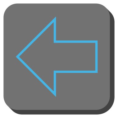 Ok sol yuvarlak kare vektör simgesi