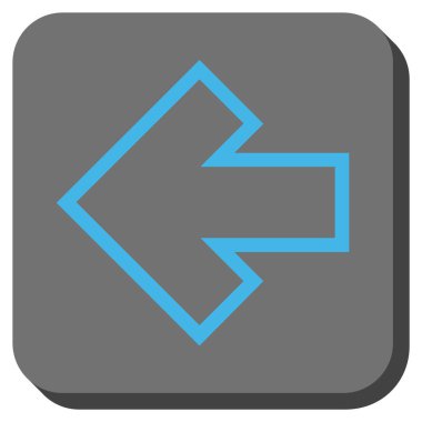 Ok sol yuvarlak kare vektör simgesi