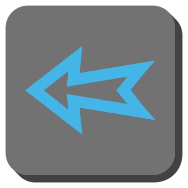 Ok sol yuvarlak kare vektör simgesi