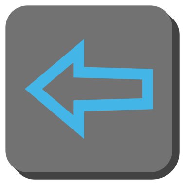 Ok sol yuvarlak kare vektör simgesi