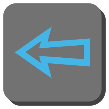 Ok sol yuvarlak kare vektör simgesi