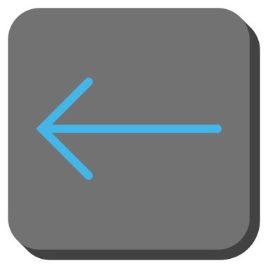 Ok sol yuvarlak kare vektör simgesi