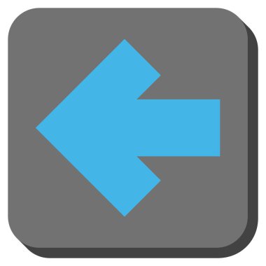 Ok sol yuvarlak kare vektör simgesi