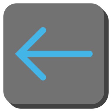 Ok sol yuvarlak kare vektör simgesi