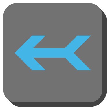 Ok sol yuvarlak kare vektör simgesi