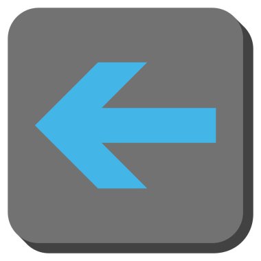 Ok sol yuvarlak kare vektör simgesi