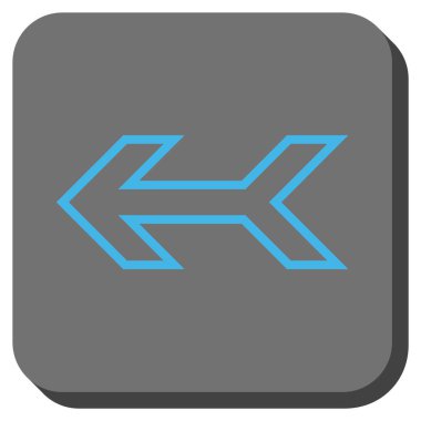 Ok sol yuvarlak kare vektör simgesi