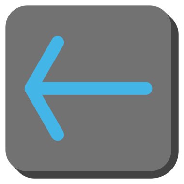 Ok sol yuvarlak kare vektör simgesi