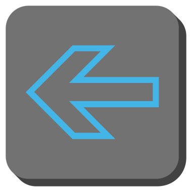 Ok sol yuvarlak kare vektör simgesi