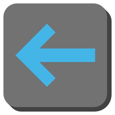 Ok sol yuvarlak kare vektör simgesi