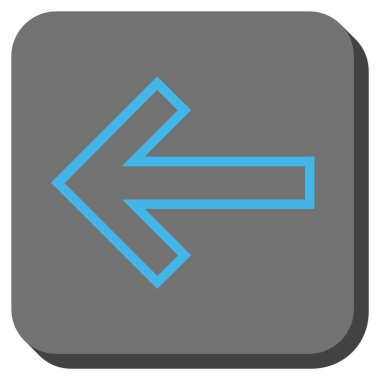 Ok sol yuvarlak kare vektör simgesi