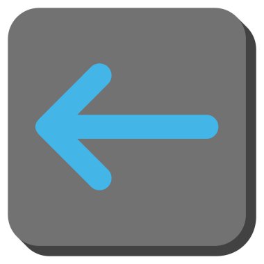 Ok sol yuvarlak kare vektör simgesi