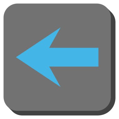 Ok sol yuvarlak kare vektör simgesi