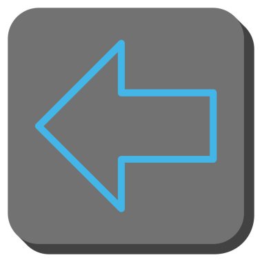 Ok sol yuvarlak kare vektör simgesi