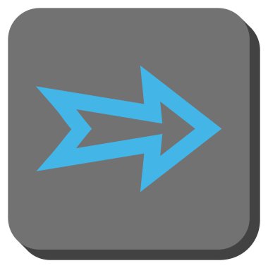 Ok sağ yuvarlak kare vektör simgesi