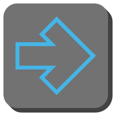 Ok sağ yuvarlak kare vektör simgesi