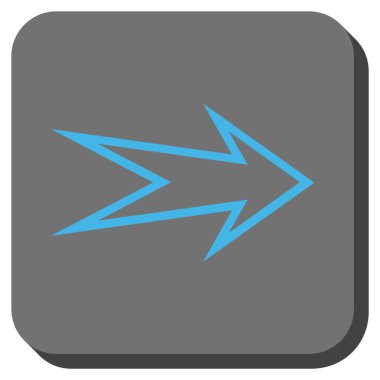 Ok sağ yuvarlak kare vektör simgesi