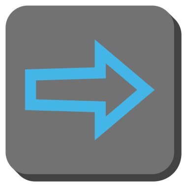 Ok sağ yuvarlak kare vektör simgesi