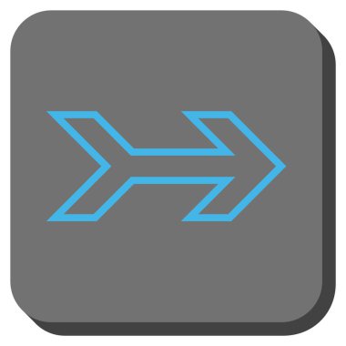 Ok sağ yuvarlak kare vektör simgesi