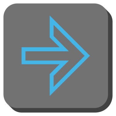 Ok sağ yuvarlak kare vektör simgesi