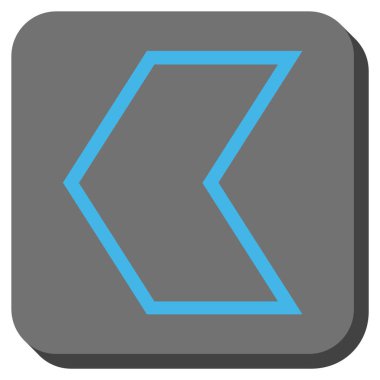 Ok ucu sol yuvarlak kare vektör simgesi