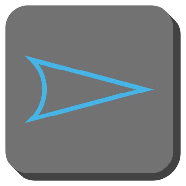 Ok ucu sağ yuvarlak kare vektör simgesi