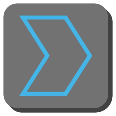 Ok ucu sağ yuvarlak kare vektör simgesi