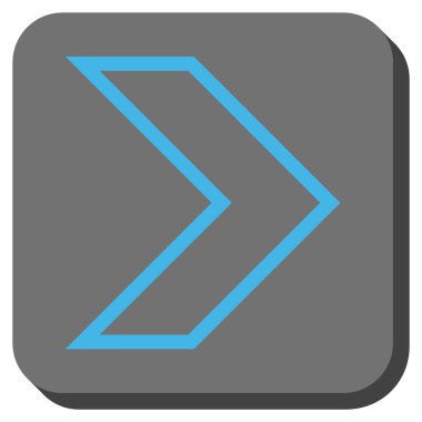 Ok ucu sağ yuvarlak kare vektör simgesi