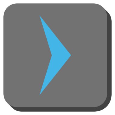 Ok ucu sağ yuvarlak kare vektör simgesi