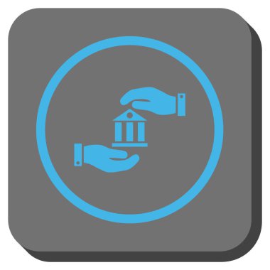 Banka hizmet yuvarlak kare vektör simgesi