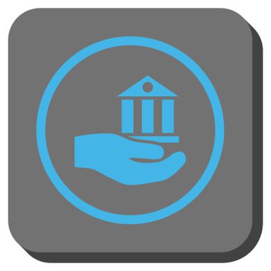 Banka hizmet yuvarlak kare vektör simgesi