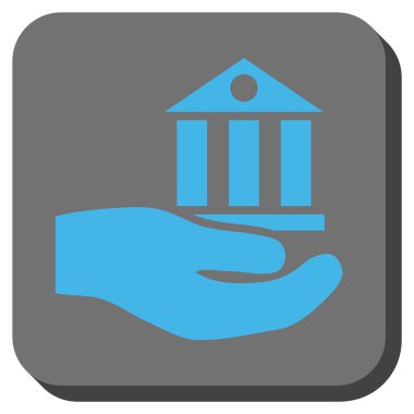 Banka hizmet yuvarlak kare vektör simgesi