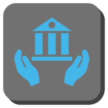 Banka hizmet yuvarlak kare vektör simgesi