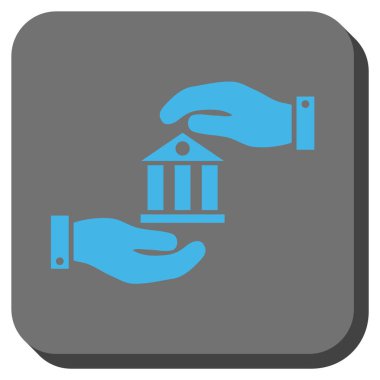 Banka hizmet yuvarlak kare vektör simgesi