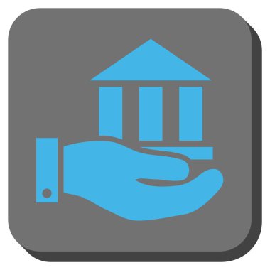 Banka hizmet yuvarlak kare vektör simgesi