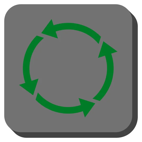 Ícone de vetor quadrado redondo de reciclagem —  Vetores de Stock