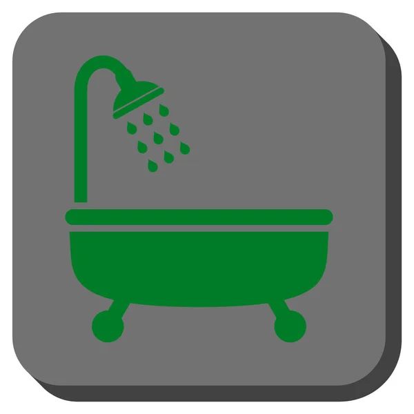 Shower Bath Rounded Square Vector Icon — Stock Vector