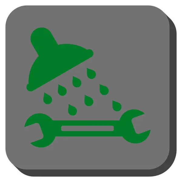 Dusche Sanitär abgerundete quadratische Vektor-Symbol — Stockvektor