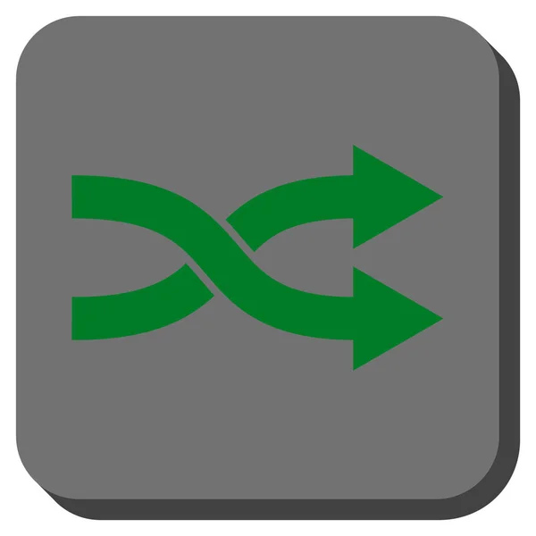 Shuffle pijlen rechts afgerond vierkant Vector Icon — Stockvector
