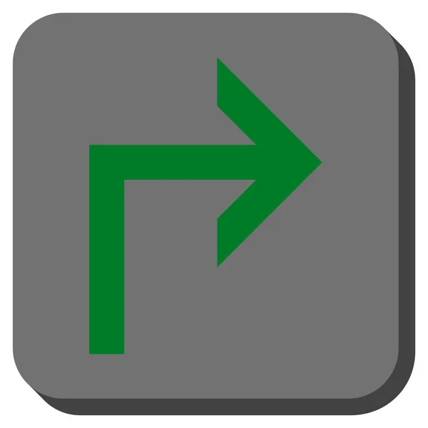 Skręć w prawo zaokrąglony kwadrat wektor ikona — Wektor stockowy