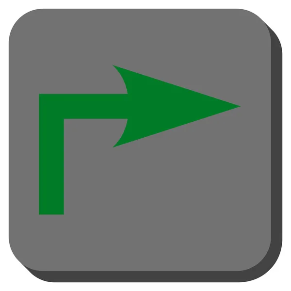 Vire à direita arredondado vetor quadrado ícone — Vetor de Stock
