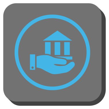 Banka hizmet yuvarlak kare vektör simgesi