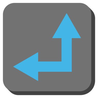 Bifurkasyon ok sol kadar kare vektör simge yuvarlak