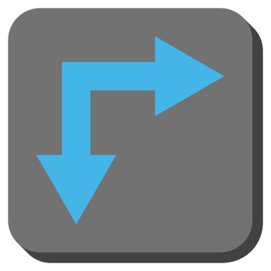 Şu yuvarlak kare vektör simgesi aşağı çatallanma ok