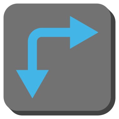 Şu yuvarlak kare vektör simgesi aşağı çatallanma ok