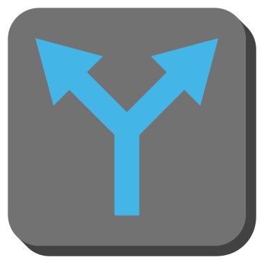 Yuvarlatılmış Kare vektör simge yukarı çatallanma ok