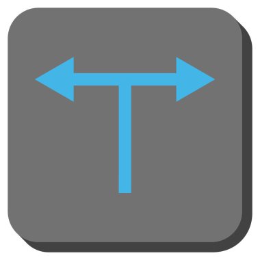 Bifurkasyon oklar sola doğru kare vektör simge yuvarlak