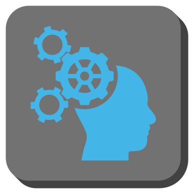 Beyin mekaniği yuvarlak kare vektör simgesi