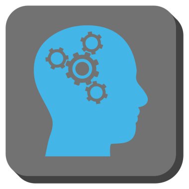 Beyin mekaniği yuvarlak kare vektör simgesi